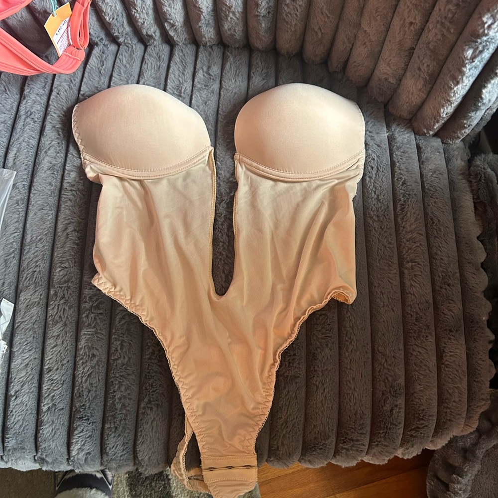 Black One-Piece Swimsuit with White Trim - Picture 6 of 13